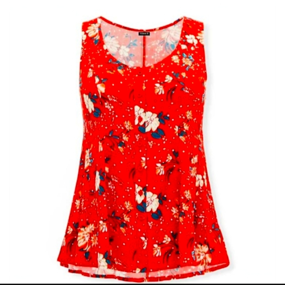 Torrid red flowy tank